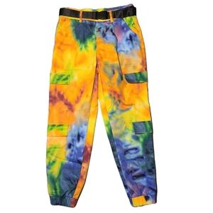 🖤V.I.P Belted Tie Dye Cargo Joggers